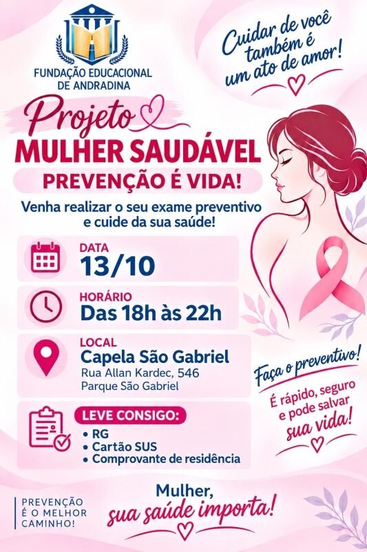Andradina promove mutirões de exame preventivo Papanicolau em outubro