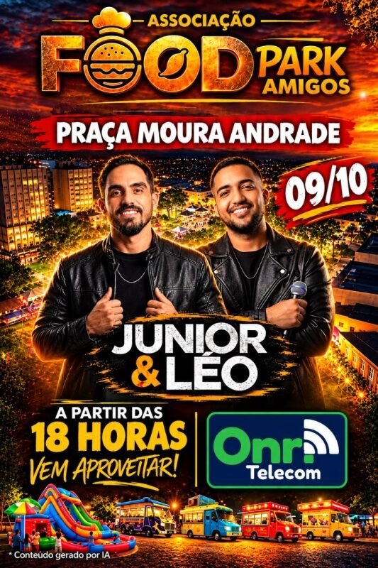 Moura Andrade recebe show da dupla Junior & Léo no Food Park Amigos