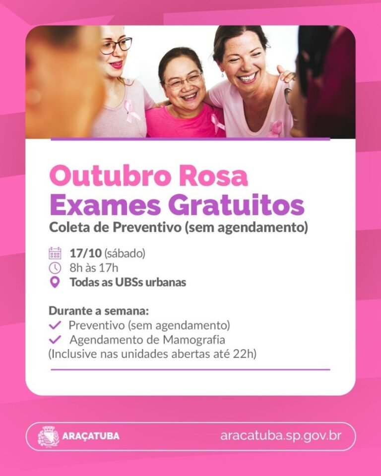 outubro-rosa-ubss-de-araatuba-abrem-neste-sbado-para-coleta-gratuita-de-papanicolau
