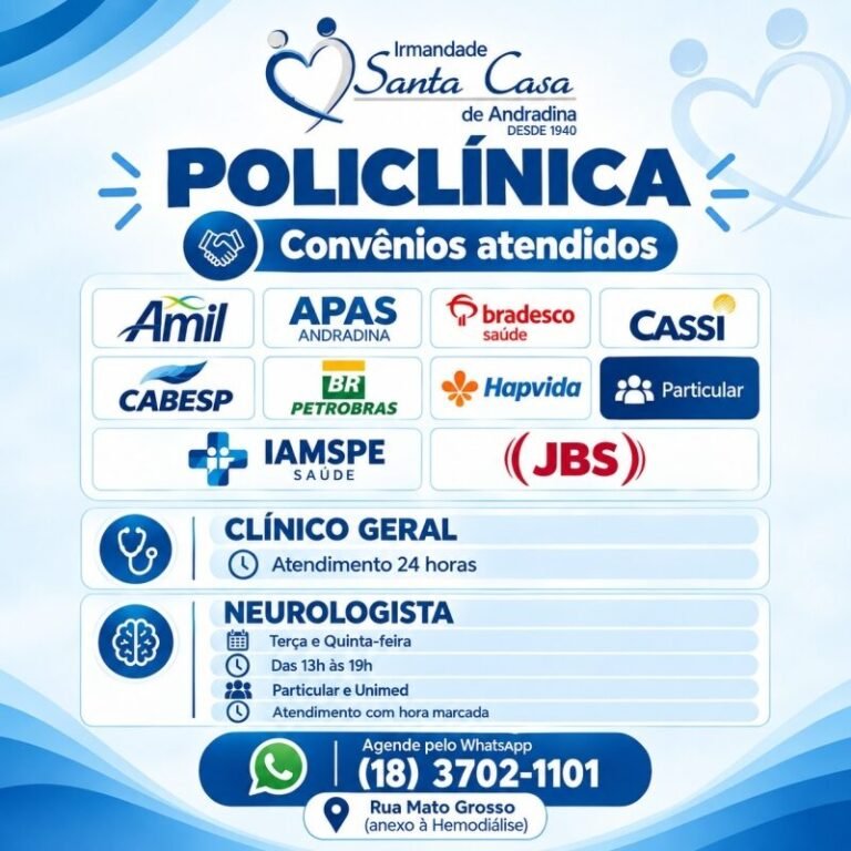 Policlínica amplia acesso à saúde com atendimento por convênios e consultas especializadas